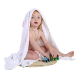 Ma Super Peluche Vêtements bébé Lapin Blanc Serviette de bain à capuche animaux pour bébés
